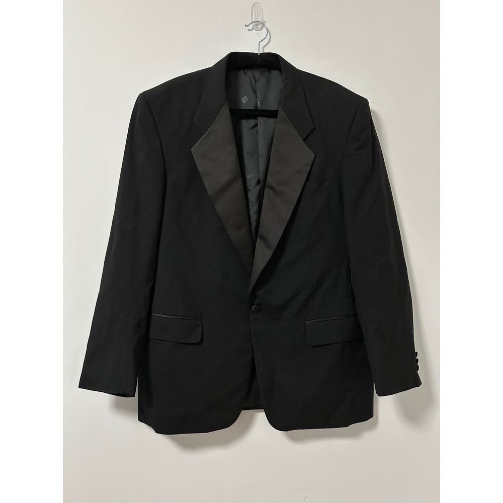 Pierre Balmain Mens‎ Black 100% Pure New Wool Tuxedo Jacket Blazer 41 Reg